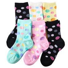 画像をギャラリービューアに読み込む, 靴下 キッズ ソックス 子供 ジュニア 男の子 女の子 日本製 クルー 6足  16-21cm (丈夫 男子 女子 迷彩 恐竜 ボーダー パンダ ネコ 電車 消防車 水玉) (在庫限り)