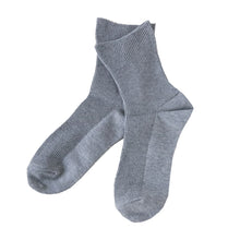 画像をギャラリービューアに読み込む, レディース ショートソックス 綿 履き口ゴムなし 23-25cm (靴下 女性 婦人 ショート丈 スクールソックス 綿混 締め付けない ゆったり クチゴム無し 日本製) (在庫限り)