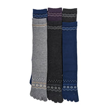 画像をギャラリービューアに読み込む, 【 お得 】レディース 5本指 ハイソックス 6足組 23-25cm (婦人 綿混 五本指靴下 くつ下 くつした アウトレット) (在庫限り)