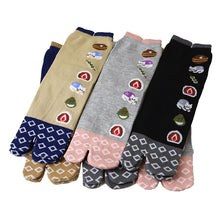 画像をギャラリービューアに読み込む, アウトレット 足袋ソックス 日本製 クルー丈 タビソックス 足袋靴下 6足組 22-25cm ソックス 綿混 足袋 タビ 足袋型靴下 くつ下 くつした 二股ソックス 和柄 レディース 花柄 くすみカラー 柄 (在庫限り)