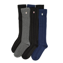 画像をギャラリービューアに読み込む, キッズソックス キッズ ハイソックス ジュニア 靴下 子供用 6足組 16-18cm~22-24cm (女の子 ワンポイント ロング丈 長靴下 綿混 モノトーン フォーマル くつした) (在庫限り)
