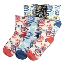 画像をギャラリービューアに読み込む, 【 お得 】レディース ショートソックス6足組 22-24cm (レディース 綿混 ソックス くつ下 くつした 日本製 花柄 北欧柄) (在庫限り)