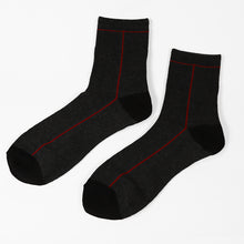 画像をギャラリービューアに読み込む, 【 お得 】メンズ クルー丈ソックス 6足組 25-27cm (ソックス シンプル 黒 男性 紳士 学生 靴下 くつした) (在庫限り)