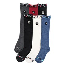 画像をギャラリービューアに読み込む, SOXJAM 女児ハイソックス 6足組 16-18cm・19-21cm・22-24cm(子供 ソックス 靴下 ロング丈 くつ下 くつした 音符 ボーダー セット) (在庫限り)