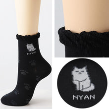 画像をギャラリービューアに読み込む, OriginalSocks レディーズ靴下 綿混 10足組 22-24cm (レディース クルー丈 靴下 ソックス くつ下 くつした 猫 ネコ cat キャラ ねこ) (在庫限り)