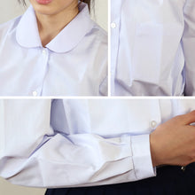 画像をギャラリービューアに読み込む, 学生服 形態安定 女子 丸衿長袖ブラウス 100cmA~175cmA (小学生 制服 小学校 スクールシャツ) (取寄せ)
