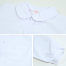 画像をギャラリービューアに読み込む, 女子ベタ衿 長袖ブラウス 120cmA~160cmA (小学生 制服 小学校 スクールシャツ) (取寄せ)