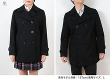画像をギャラリービューアに読み込む, 男女兼用Pコート S~3L (you:th ピーコート スクールコート ウール混 保温 防寒 女子 男子 通学 中学生 高校生) (送料無料) (取寄せ)
