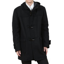 画像をギャラリービューアに読み込む, スクールコート ダッフルコート 男子 高校生 撥水 紺 黒 M~LL (通学 コート ブラック ネイビー 中学生 子供 キッズ ウール混) (送料無料) (取寄せ)