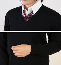 画像をギャラリービューアに読み込む, 綿混 Vネック セーター S~3L (you:th スクール ニット V首 コットン 中学生 高校生 女子 男子) (取寄せ)