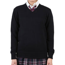 画像をギャラリービューアに読み込む, 綿混 Vネック セーター S~3L (you:th スクール ニット V首 コットン 中学生 高校生 女子 男子) (取寄せ)