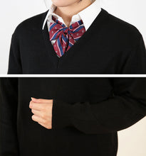 画像をギャラリービューアに読み込む, ウール混 Vネック発熱保温セーター S~3L (you:th 男女兼用 スクール ニット V首 ウール 静電気防止 中学生 高校生 女子 男子) (送料無料) (取寄せ)