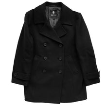 画像をギャラリービューアに読み込む, スクールコート ピーコート 学生 女子 スクール アンゴラ混 S~LL (中学生 高校生 Pコート 通学 コート 子供 M L 紺) (送料無料) (取寄せ)