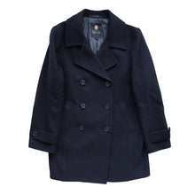 画像をギャラリービューアに読み込む, スクールコート ピーコート 学生 女子 スクール アンゴラ混 S~LL (中学生 高校生 Pコート 通学 コート 子供 M L 紺) (送料無料) (取寄せ)