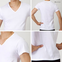画像をギャラリービューアに読み込む, グンゼ tシャツ メンズ インナー 半袖 綿100% vネック M~3L YG ワイジー 下着 肌着 大きいサイズ 3L 男性 紳士 インナーシャツ 抗菌 防臭 M L LL 白 黒 グレー V首 GUNZE