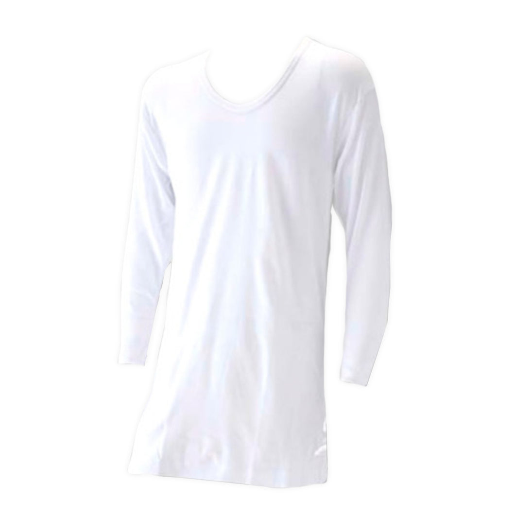 大きいサイズ 長袖 U首 クルーネック メンズ 綿100 3L～5L (吸湿発熱 コットン ビッグ ロング 大寸 白t 大きめ でかい ぽっちゃり 肥満 マッチョ 筋肉 体型カバー 3L 4L 5L)