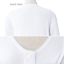 画像をギャラリービューアに読み込む, 前開きシャツ 婦人 介護 7分袖 下着 インナー 5L (綿100% プラスチックホック式 ワンタッチ肌着 シャツ レディース 女性 大きいサイズ) (在庫限り)
