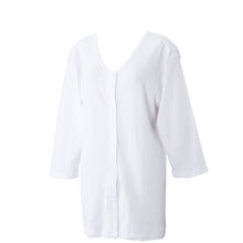 画像をギャラリービューアに読み込む, 前開きシャツ 婦人 介護 7分袖 下着 インナー 5L (綿100% プラスチックホック式 ワンタッチ肌着 シャツ レディース 女性 大きいサイズ) (在庫限り)
