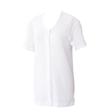 画像をギャラリービューアに読み込む, ワンタッチ肌着 プラスチックホック式3分袖前開きシャツ 2枚組 S～LL (プラスチックホック ボタン 前あき 下着 入院 ワンタッチ肌着 インナー 女性 婦人) (在庫限り)
