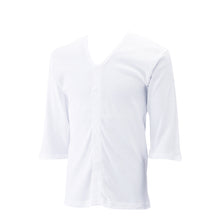 画像をギャラリービューアに読み込む, 前開きシャツ 紳士 介護 下着 7分袖 インナー 3L 2枚組 (綿100% マジックテープ式 ワンタッチ肌着 シャツ メンズ 男性 大きいサイズ) (在庫限り)
