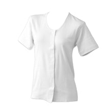画像をギャラリービューアに読み込む, 前開きシャツ 婦人 介護 下着 半袖 インナー 3L 2枚組 (綿100% マジックテープ式 ワンタッチ肌着 シャツ レディース 女性 大きいサイズ) (在庫限り)
