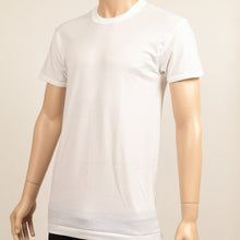画像をギャラリービューアに読み込む, Tシャツ メンズ 半袖 丸首シャツ インナー 2枚組 M～LL (tシャツ 男性 紳士 クルーネック 肌着 白 無地 綿 コットン シャツ 吸汗 速乾 夏 M L LL) (在庫限り)
