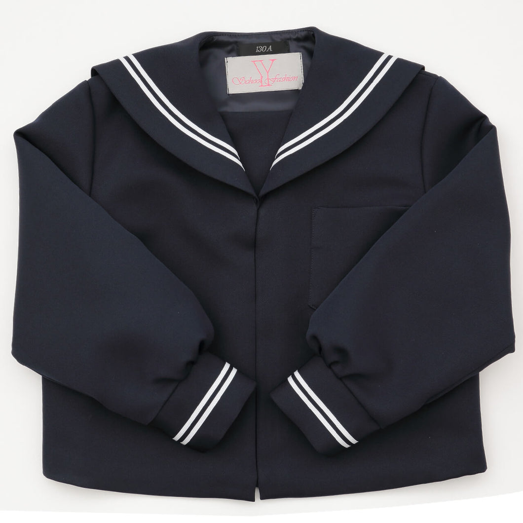 ティアラ 女子小学生 カシドス織り 白2本ライン セーラー服 140cmA～160cmA (Tiara) (送料無料) (取寄せ)