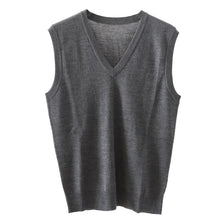 画像をギャラリービューアに読み込む, Vネック ニット メンズ ベスト ビジネス S～3L V首 ビジネス カジュアル オフィス 秋 冬 ウール 防寒 大きいサイズ メンズニット メンズセーター 無地 シンプル スリム 薄手
