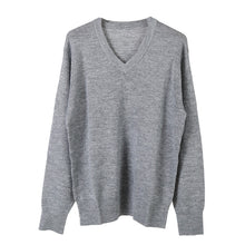 画像をギャラリービューアに読み込む, V首 セーター メンズ S～3L Vネック ビジネス カジュアル オフィス 秋 冬 ウール 防寒 大きいサイズ メンズニット メンズセーター 無地 シンプル スリム 薄手
