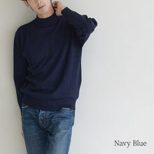 画像をギャラリービューアに読み込む, ハイネック メンズ ニット S～3L ビジネス カジュアル オフィス 秋 冬 ウール 防寒 大きいサイズ メンズニット メンズセーター 無地 シンプル スリム 薄手
