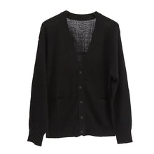 画像をギャラリービューアに読み込む, カーディガン メンズ 薄手 S～3L V首 Vネック ビジネス カジュアル オフィス 秋 冬 ウール 防寒 大きいサイズ メンズニット メンズセーター 無地 シンプル スリム
