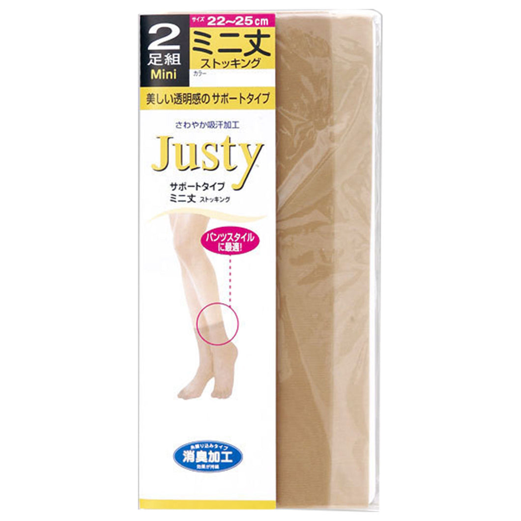 Justy ミニ丈ストッキング 2足組×5セット 22-25cm (10足セット レディース ショートストッキング クルー丈 消臭 まとめ買い セット) (婦人靴下) (在庫限り)