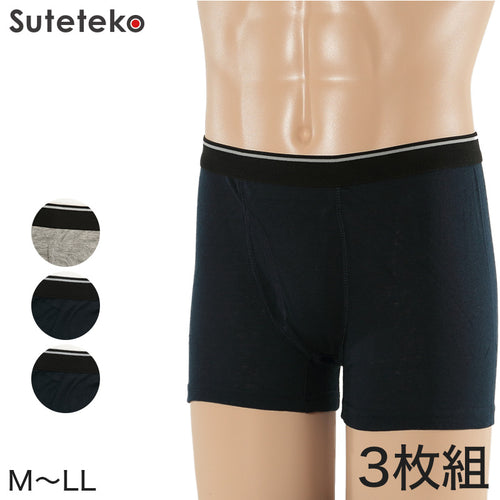 ボクサーブリーフ メンズ 前開き 3枚組 M～LL (ボクサーパンツ 下着 パンツ まとめ買い インナー セット) (在庫限り)