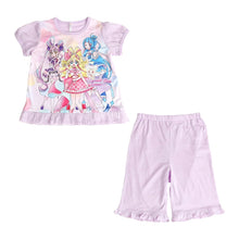 画像をギャラリービューアに読み込む, 光るパジャマ プリキュア 半袖 パジャマ 女の子 キッズ 夏 キミとアイドルプリキュア 100cm～130cm 110cm 120cm 女児 子供 部屋着 ルームウェア 小学生 幼稚園 入園祝い 入園準備 キャラクター フリル (在庫限り)
