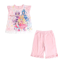 画像をギャラリービューアに読み込む, 光るパジャマ プリキュア 半袖 パジャマ 女の子 キッズ 夏 キミとアイドルプリキュア 100cm～130cm 110cm 120cm 女児 子供 部屋着 ルームウェア 小学生 幼稚園 入園祝い 入園準備 キャラクター フリル (在庫限り)
