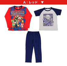 画像をギャラリービューアに読み込む, スーパーマリオ キッズ 光るパジャマ 半袖 長袖 男の子 上下セット 110～130cm マリオ 子供 ルームウェア 子供服 男児 長ズボン お泊り保育 (在庫限り)
