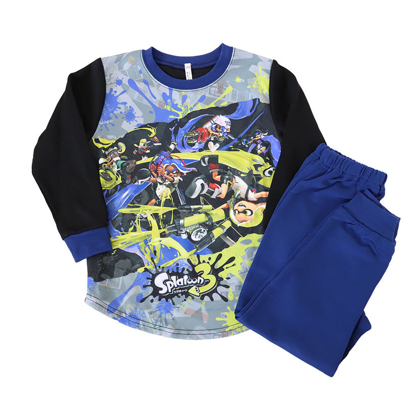 光るパジャマ スプラトゥーン パジャマ 長袖 キッズ スプラトゥーン3 上下セット 110cm～140cm 子供 男の子 子供服 春 秋 スプラ トレーナー 光る 120cm 130cm ジュニア 男児 お泊り (在庫限り)