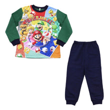 画像をギャラリービューアに読み込む, 光るパジャマ マリオ パジャマ 裏起毛 長袖 男の子 スーパーマリオ 上下セット 110cm～140cm キッズ ジュニア 男児 冬用 子供 トレーナー 光る 120cm 130cm お泊り

