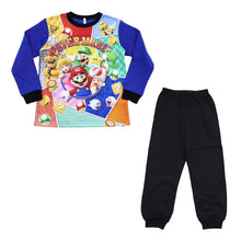 画像をギャラリービューアに読み込む, 光るパジャマ マリオ パジャマ 裏起毛 長袖 男の子 スーパーマリオ 上下セット 110cm～140cm キッズ ジュニア 男児 冬用 子供 トレーナー 光る 120cm 130cm お泊り
