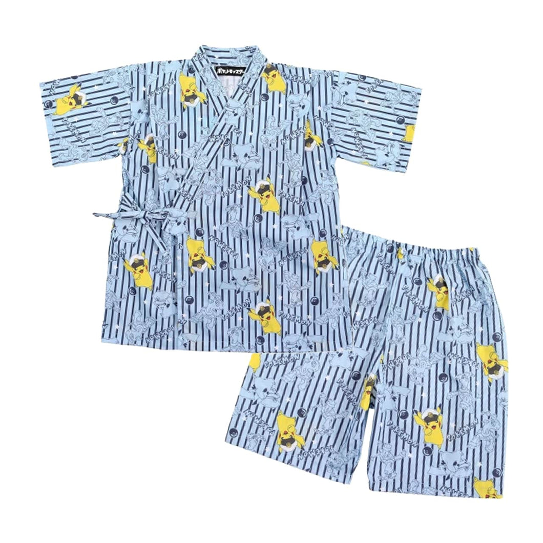 ポケモン 甚平 男の子 子供 キッズ ポケットモンスター 男児 セットアップ 涼しい 110cm～130cm じんべい ピカチュウ パジャマ 甚兵衛 110 120 130 部屋着 夏 お祭り 子供服 (在庫限り)