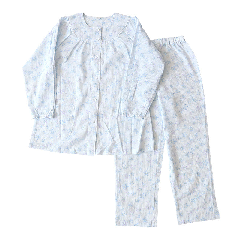 レディース 介護パジャマ マジックテープ 夏 パジャマ 介護 花柄 婦人パジャマ 抗菌防臭 上下セット S～LL 寝巻き ねまき 寝間着 入院 入院着 楊柳 サラサラ 老人ホーム (在庫限り)