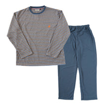 画像をギャラリービューアに読み込む, メンズ パジャマ 長袖 部屋着 秋 冬 春 薄手 ルームウェア 上下セット M～LL 紳士 ナイトウェア ダンボールニット長ズボン 上下 男性 クリスマス
