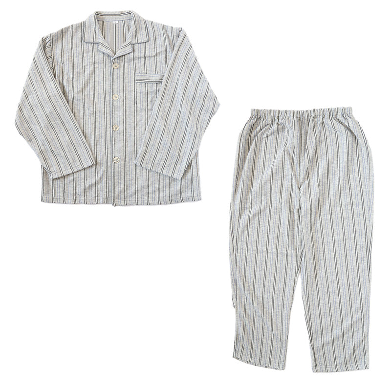 メンズ 介護パジャマ 長袖 パジャマ 介護 紳士パジャマ 上下セット S～LL 抗菌防臭 春 秋 寝巻き ねまき 寝間着 キルト ルームウェア (在庫限り)