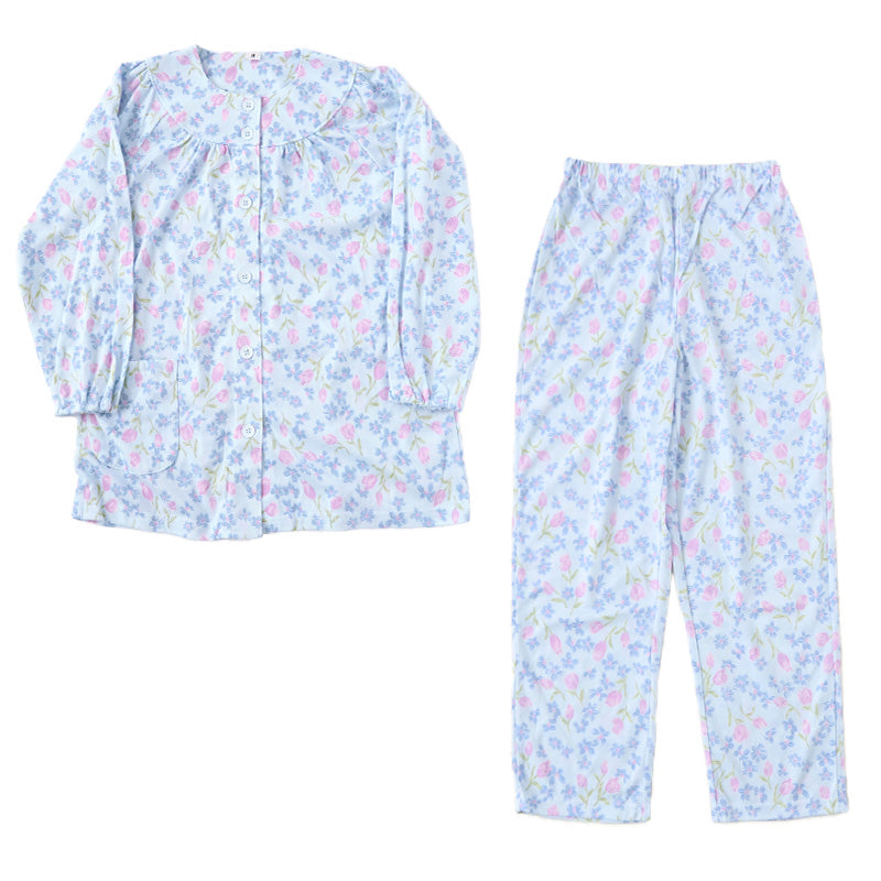 レディース 介護パジャマ 長袖 パジャマ 介護 おしゃれ 婦人パジャマ 上下セット S M L LL かわいい 抗菌防臭 春 秋 寝巻き ねまき 寝間着 スムース 花柄 前開きパジャマ 大きいサイズ 通年 入院 入院着 老人ホーム