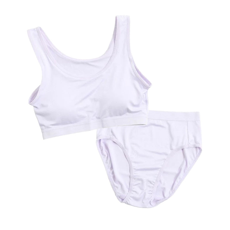 スポーツブラ ジュニアブラ セット ジュニア キッズ スポブラ 中学生 小学生 下着 上下セット 150 160 165 cm ハーフトップ ショーツ 子供 下着 ブラジャー 女の子 女子 ノンワイヤーブラ スポーツブラジャー ドライ 下着 学校 シンプル むらさき 黒 ピンク