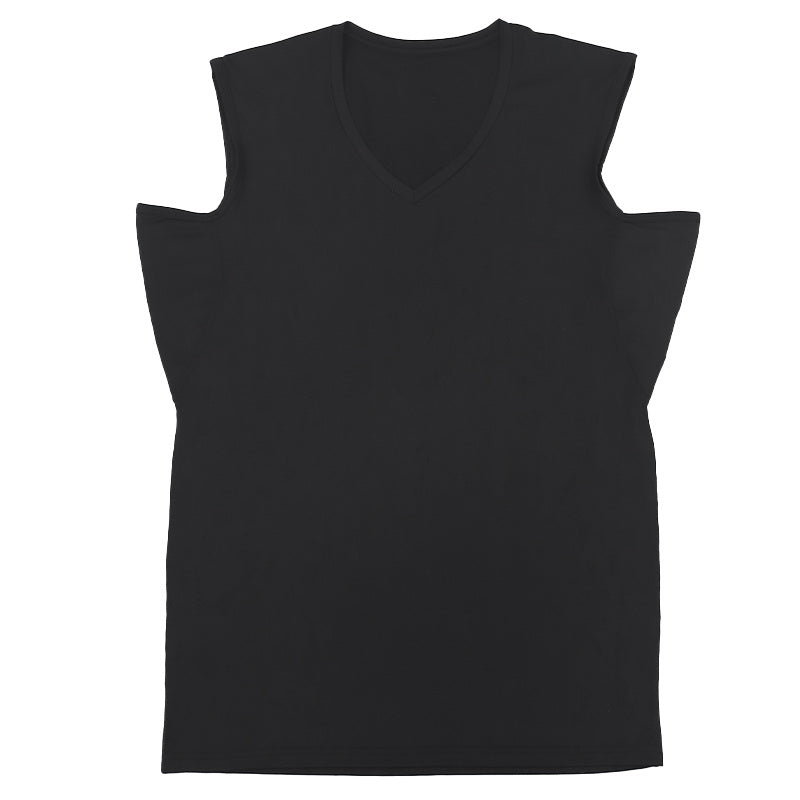 メンズ 脇汗パッド付 脇汗 インナー サーフシャツ ノースリーブ 接触冷感 Vネック M L LL 汗染み 汗取りインナー 運動 スポーツ 夏 男性 下着 肌着 白 黒 吸汗速乾 UV対策 紫外線対策 (在庫限り)