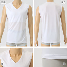 画像をギャラリービューアに読み込む, メンズ インナー 乳首透けにくい 胸二重 サーフシャツ 接触冷感 Vネック ノースリーブ M L LL 乳首 隠し 透け 防止 運動 スポーツ 夏 男性 下着 肌着 白 黒 吸汗速乾 UV対策 紫外線対策 (在庫限り)

