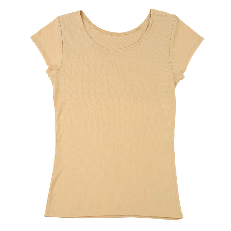 汗取りインナー 背中 フレンチ袖 半袖 レディース M L LL 汗染み 汗じみ防止 背中汗とり 下着 女性 肌着 無地 生活の木 インナー シャツ 汗対策 夏 30代 40代 50代 (在庫限り)