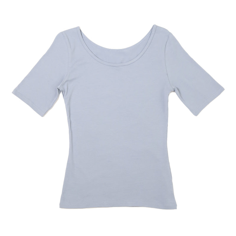 インナー 5分袖 レディース 綿混 起毛 シャツ 丸首 M L LL 下着 肌着 女性 綿 コットン 半袖 トップス 薄手 アンダーウェア 保湿 静電気対策 ストレッチ 洗濯タグなし 快適