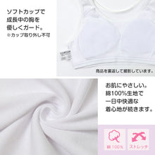 画像をギャラリービューアに読み込む, 綿100% ハーフトップ ジュニア カップ付き インナー 140cm 150cm 160cm 女の子 スクール 小学生 中学生 子供 下着 キッズ ホック無し ノンワイヤー シンプル ガールズ コットン 綿 伸縮 ストレッチ ファーストブラ
